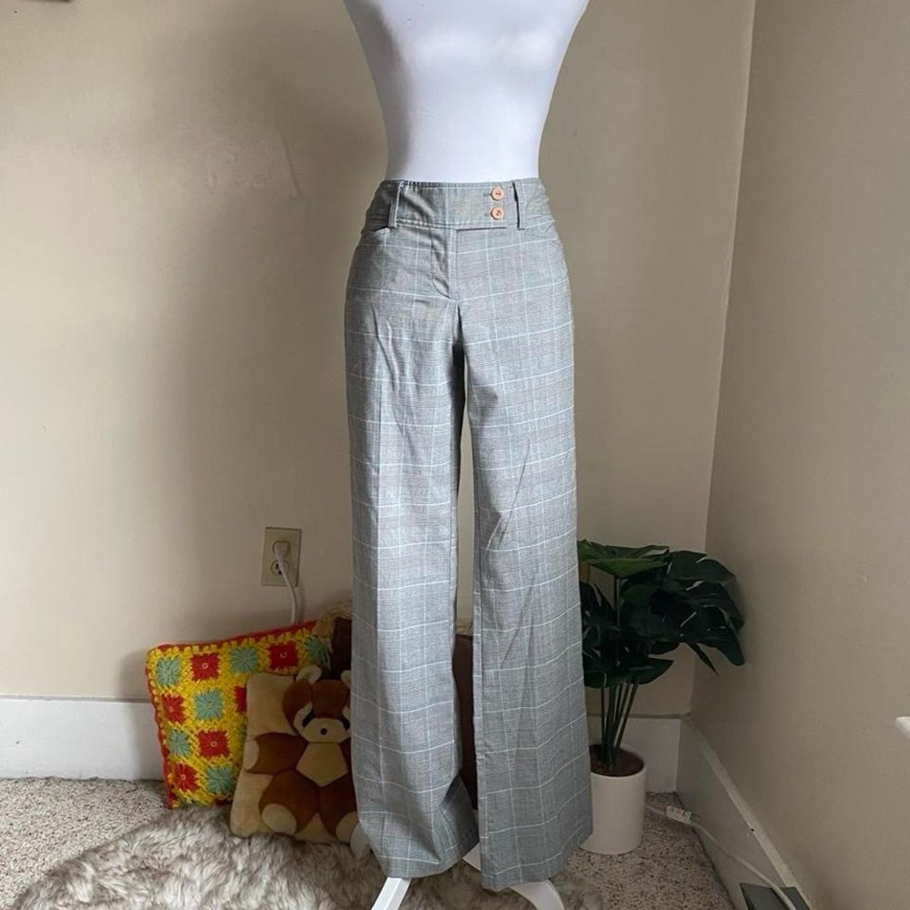 Vintage low rise gray plaid pants - Picture 7 of 8